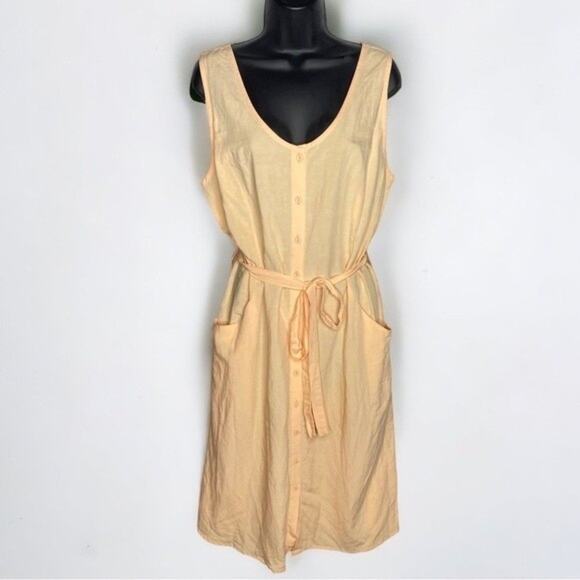 Eve Gravel PIVOINE DRESS Line blend belted sleeveless shirt button down like new - Picture 3 of 7